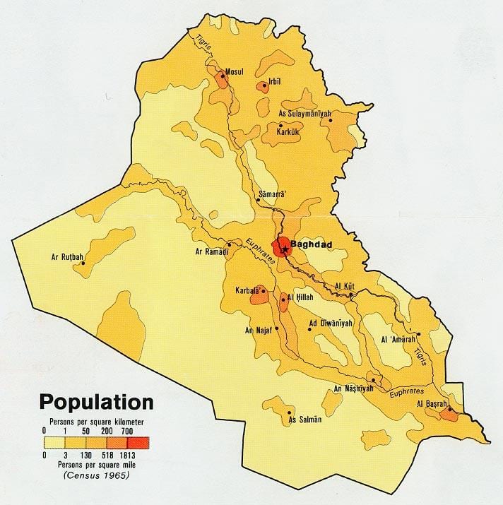 Bản đồ của Iraq dân