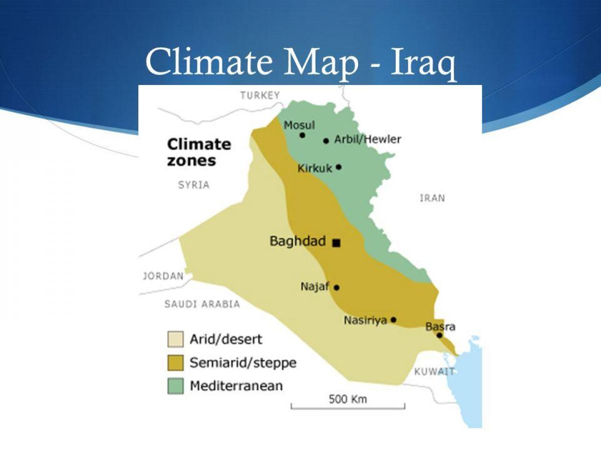 Bản đồ của Iraq khí hậu
