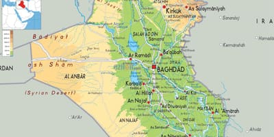 Bản đồ của Iraq địa lý