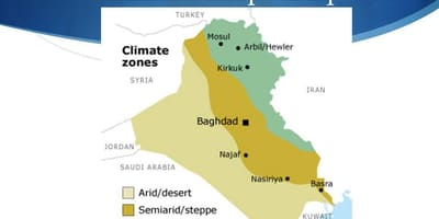 Bản đồ của Iraq khí hậu