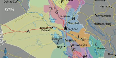 Bản đồ của Iraq khu vực