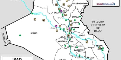 Bản đồ của Iraq sân bay